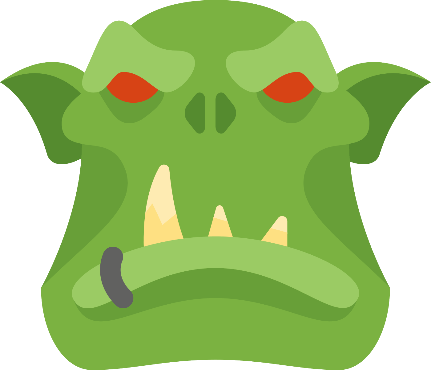 A Green Monster Face With Sharp Teeth And Sharp Teeth