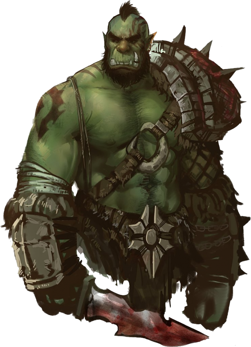 A Cartoon Of A Green Orc