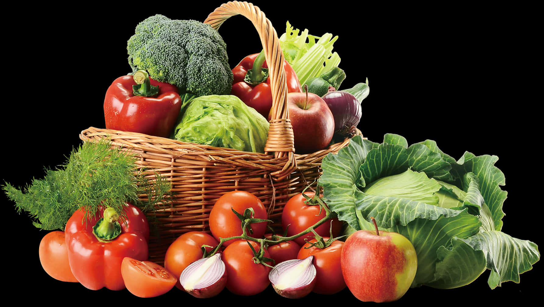 A Basket Full Of Vegetables