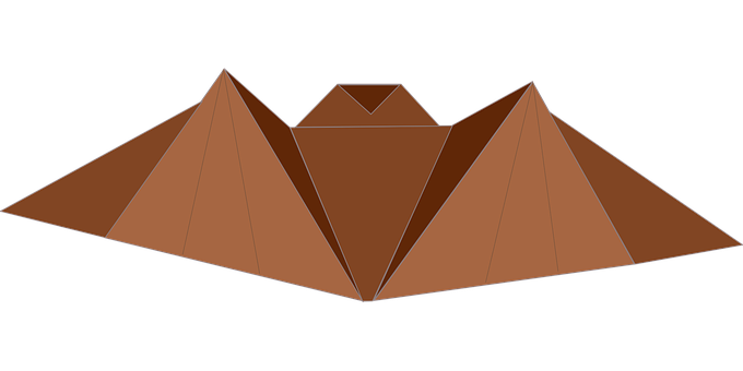 A Brown Triangular Object With Blue Lines