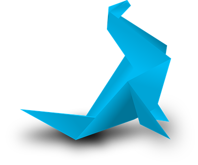 A Blue Origami Animal