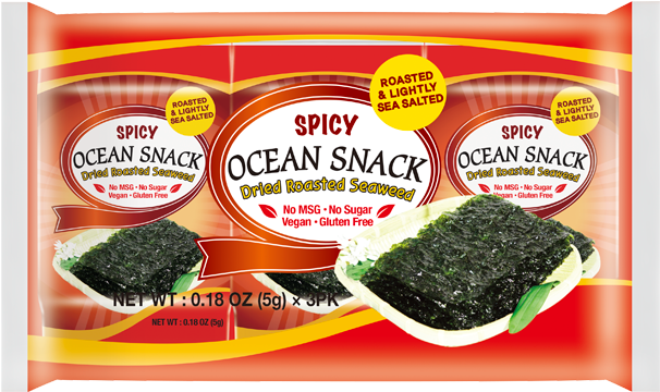 Os Spicy 5gx3 - Ocean Snack Spicy Seaweed, Hd Png Download