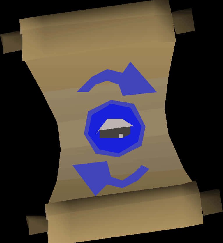 A Scroll With Blue And White Design