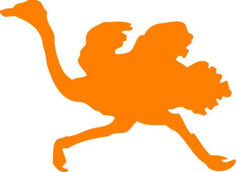 An Orange Silhouette Of A Horse