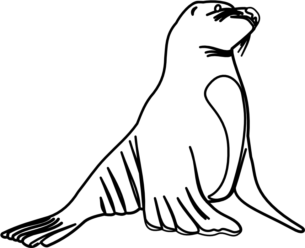 A White Seal With Black Background
