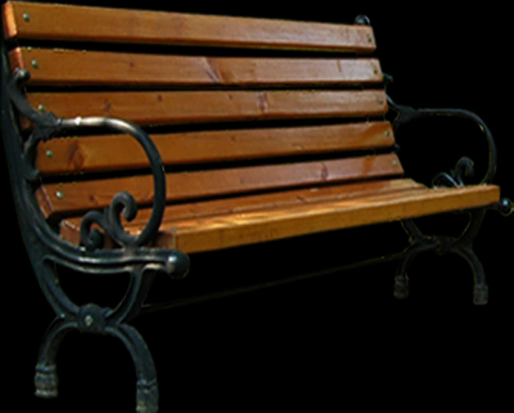A Wooden Bench With Black Legs