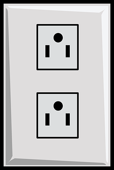 A White Outlet With Black And White Rectangles