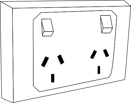 A Black And White Illustration Of A Power Outlet