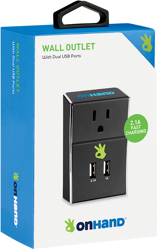 A Black Rectangular Electrical Outlet With Two Usb Ports