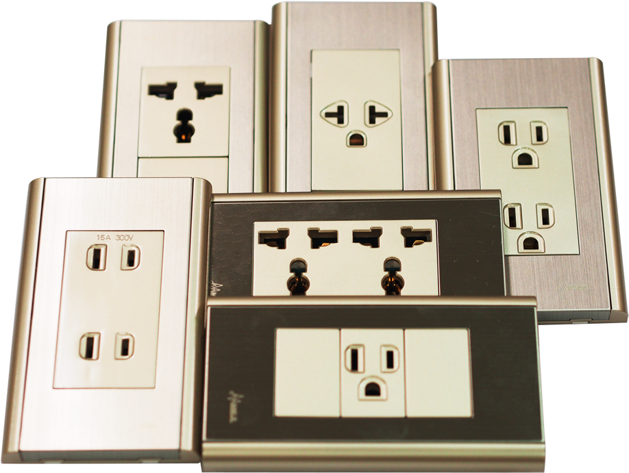 A Group Of Electrical Outlets