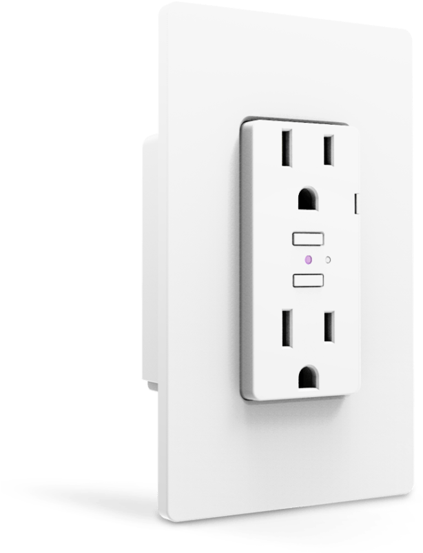 A White Electrical Outlet With A Black Background