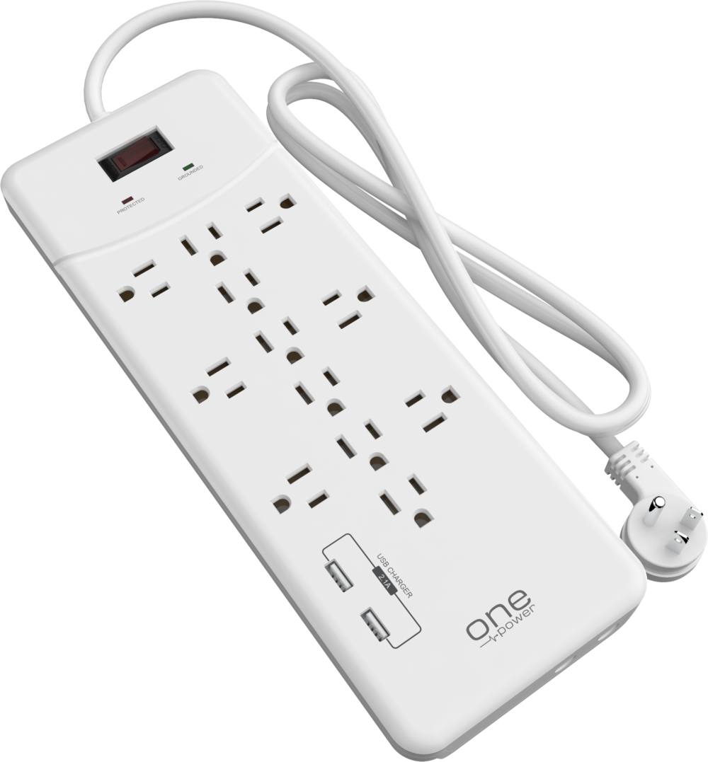 A White Power Strip With A Cord