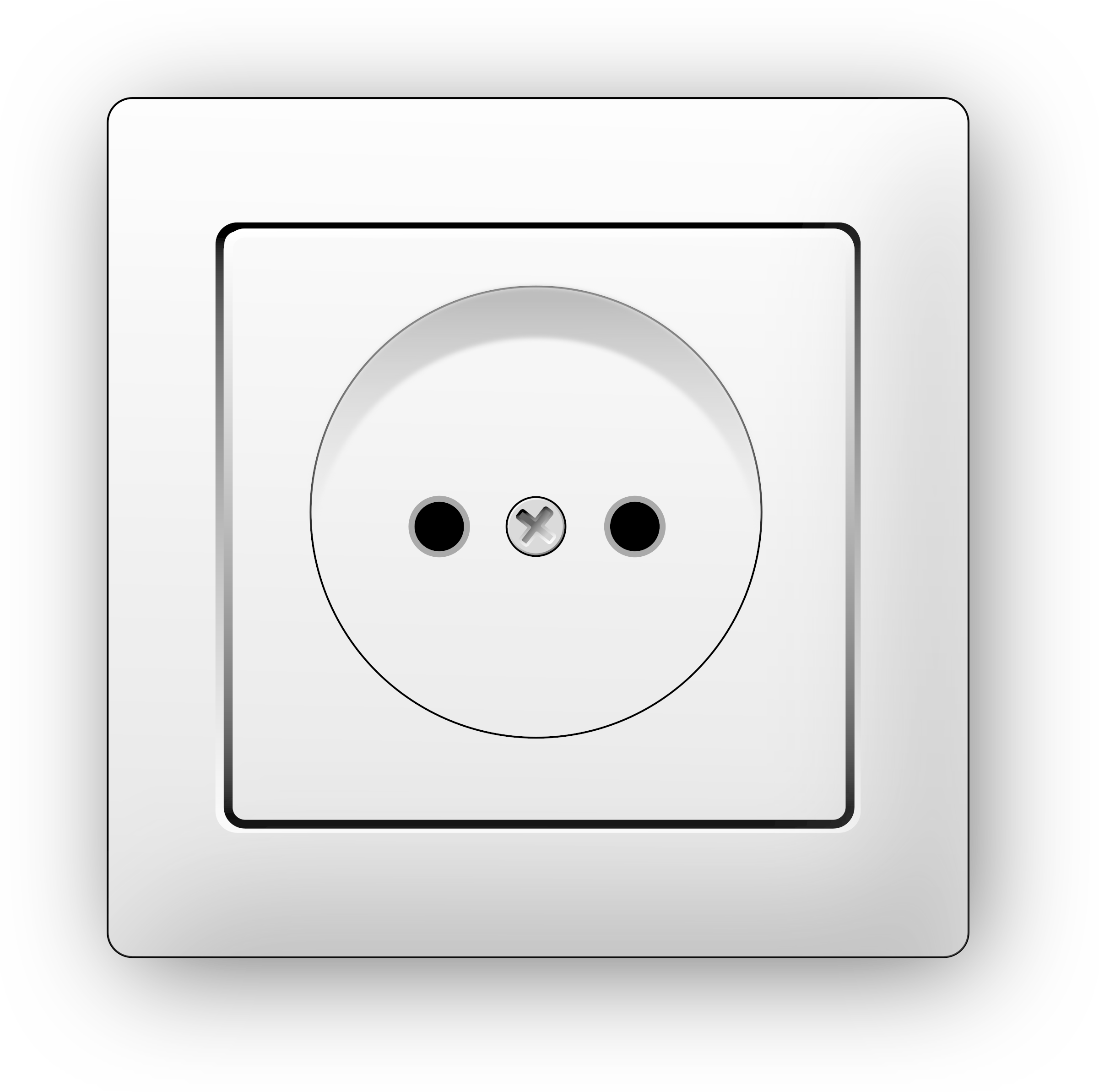 A White Square Outlet With Two Holes