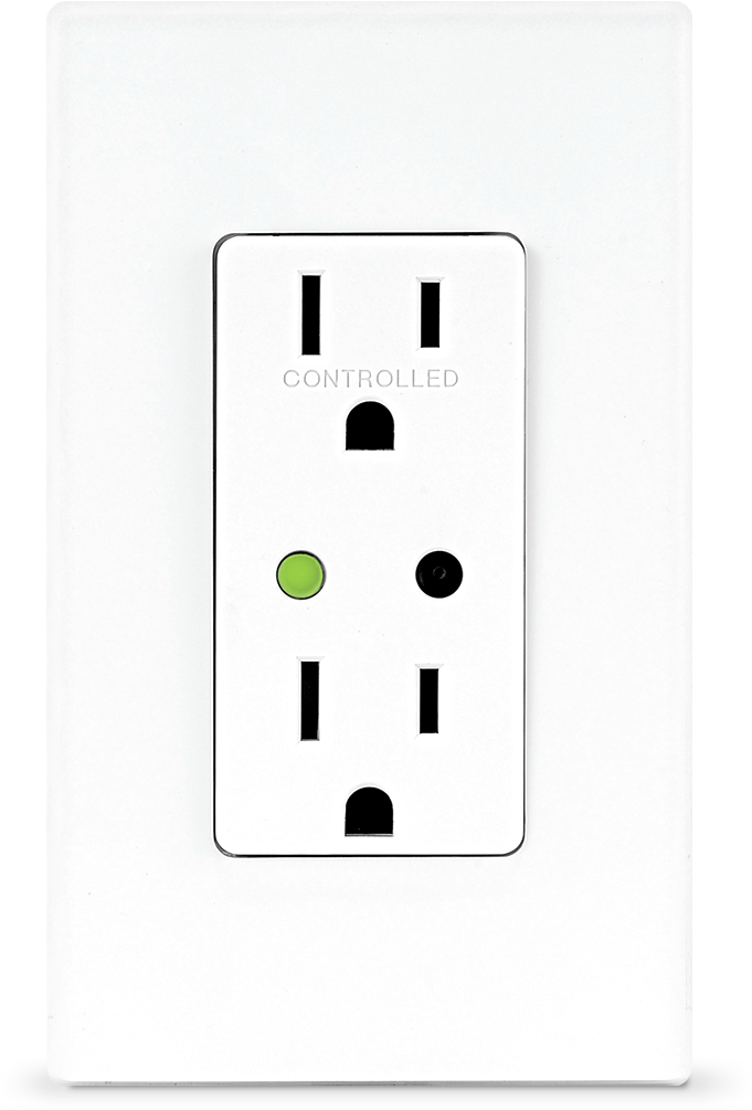 A White Outlet With A Green Light