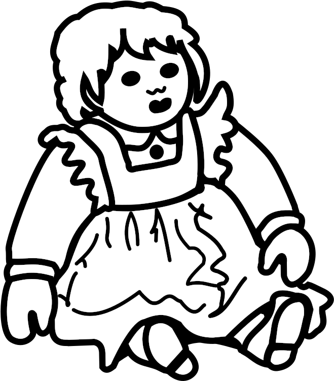 A White Outline Of A Doll