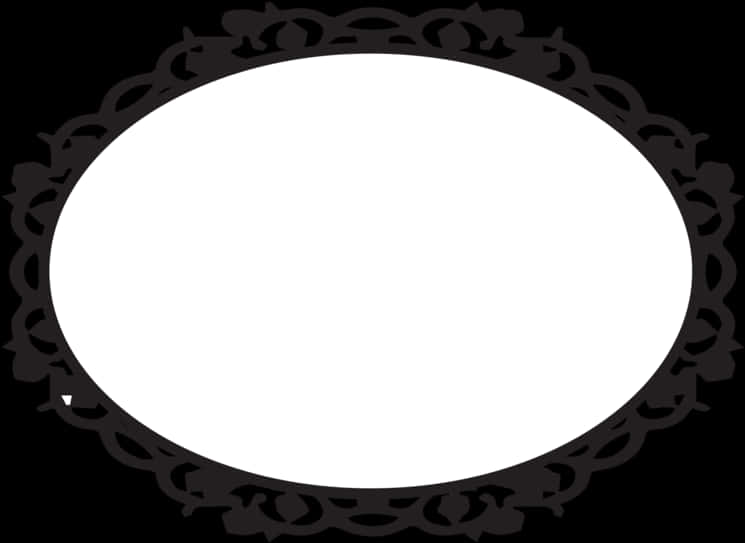 A Black Oval Frame With A White Background
