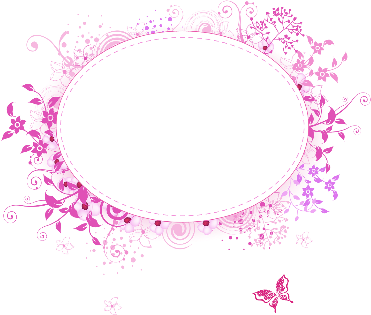 A Black And Pink Floral Frame