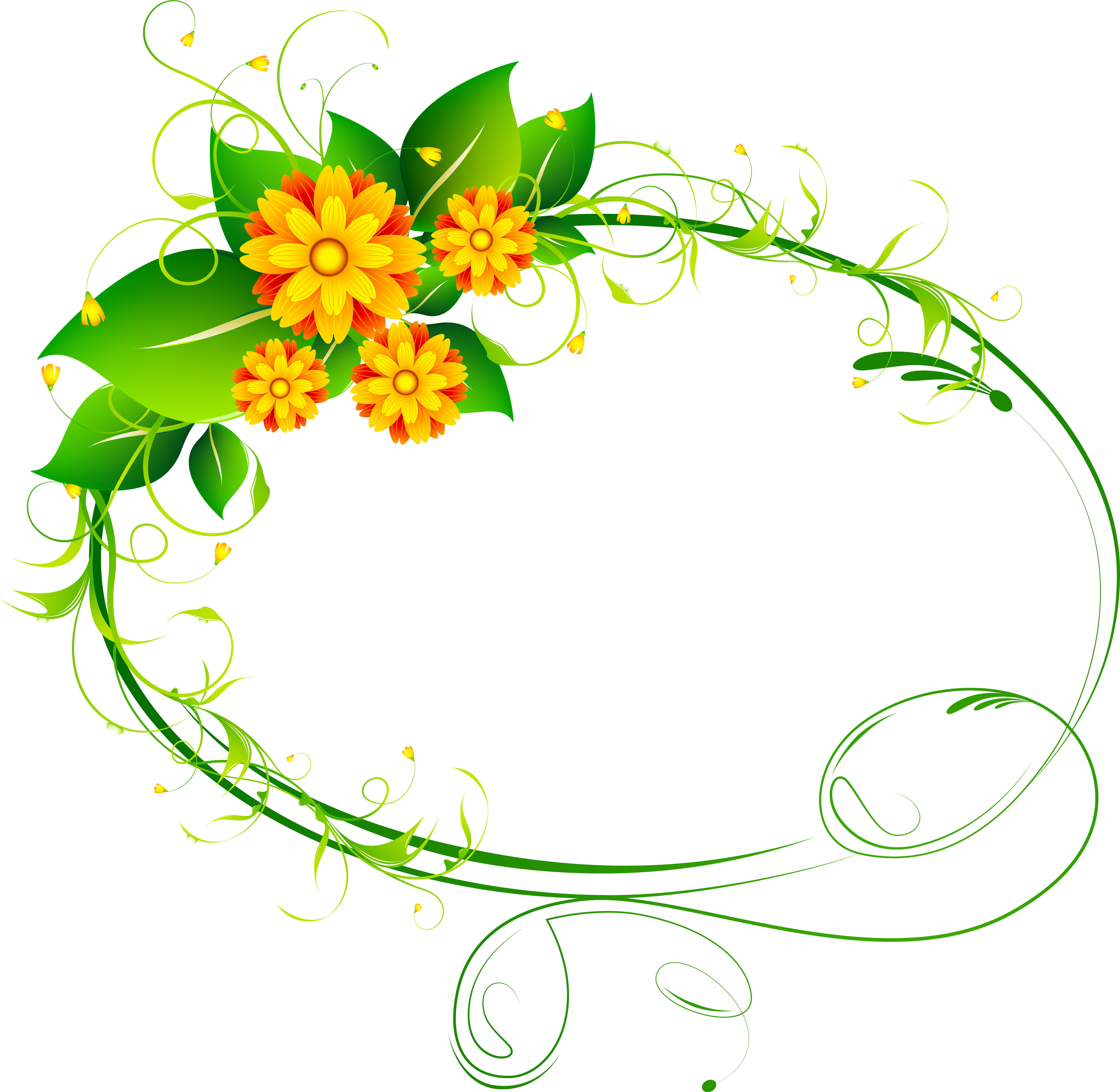 A Green And Yellow Flower Design