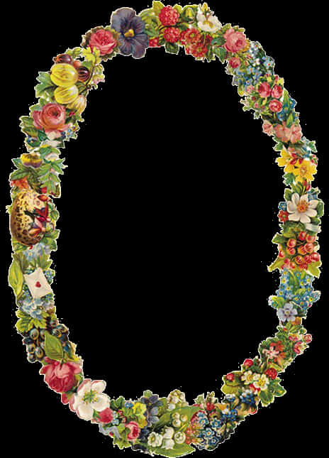 Oval Picture Frame With Flowers