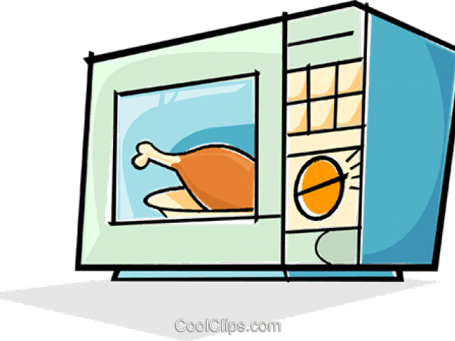 A Cartoon Of A Chicken In A Microwave