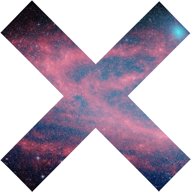 A Pink And Blue X Shaped Object With Stars