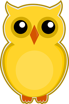 A Yellow Owl With Black Eyes