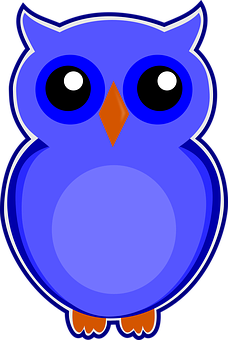 A Blue Owl With Black Eyes