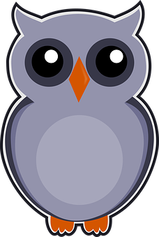 A Cartoon Owl With Black Background