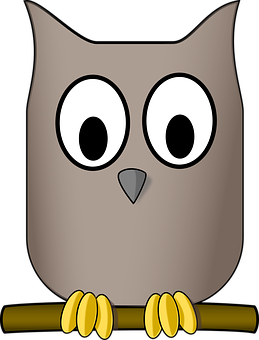 A Cartoon Owl With Big Eyes