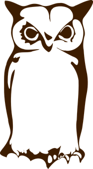 A Black And Brown Outline Of An Owl
