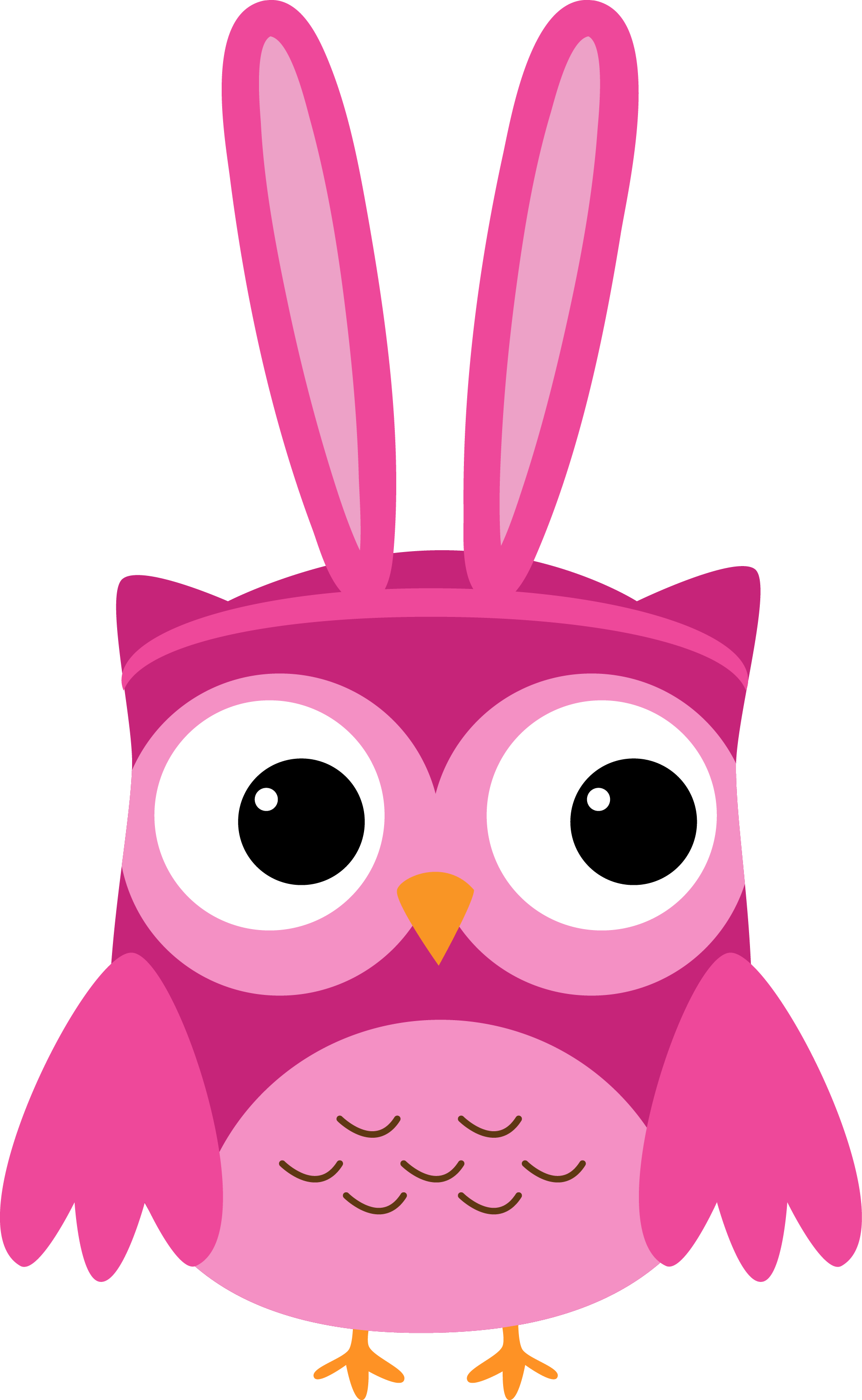 A Cartoon Of A Pink Owl