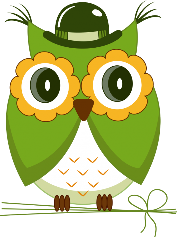 A Cartoon Of An Owl Wearing A Hat
