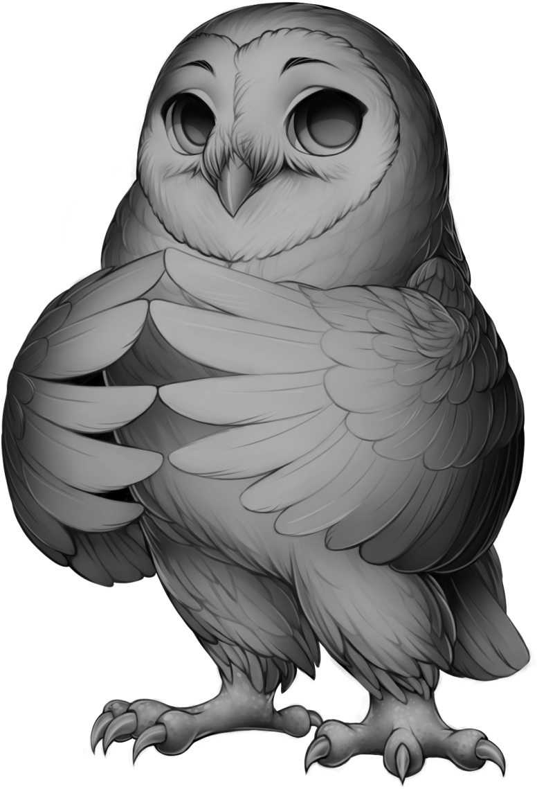A Black And White Image Of An Owl