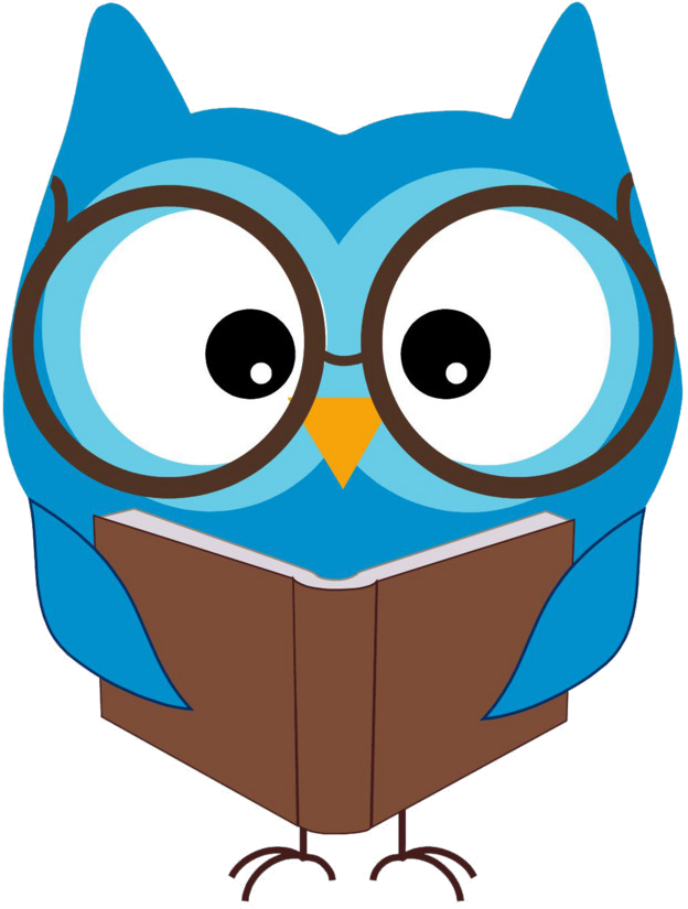 A Cartoon Owl Reading A Book