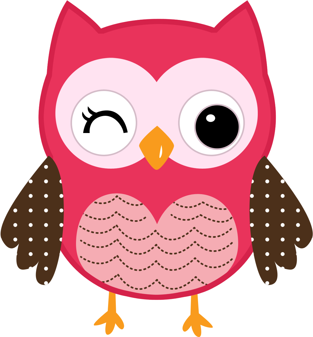 A Cartoon Of A Pink Owl