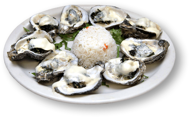 A Plate Of Oysters And Rice