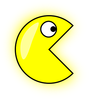A Yellow Cartoon Character With Eyes And Mouth