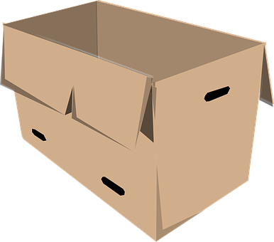 A Cardboard Box With A Lid Open