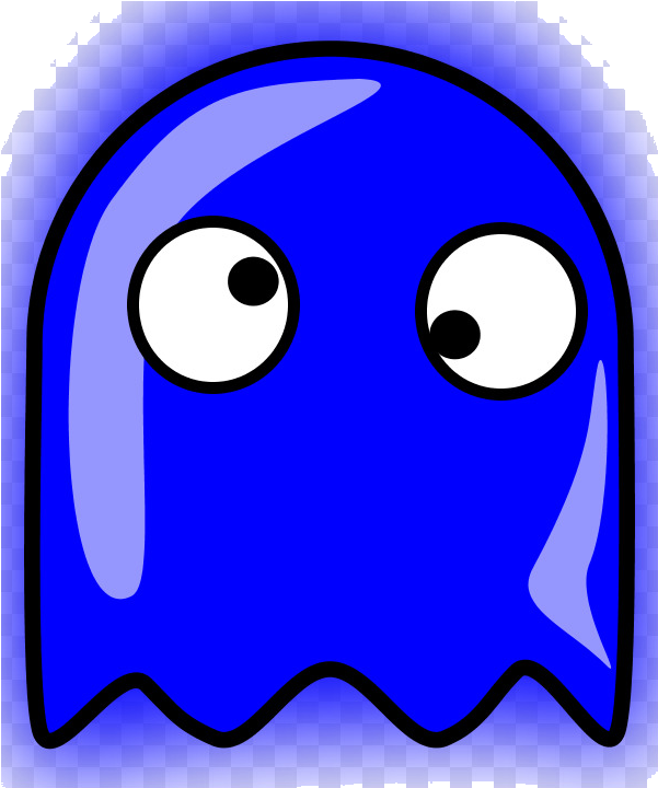 A Blue Cartoon Character With White Eyes And A Black Outline