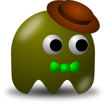 A Green Cartoon Character With A Bow Tie And Hat