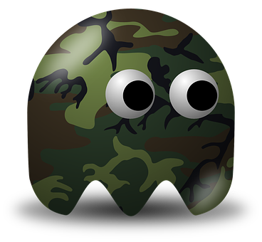 A Cartoon Of A Camouflage Monster
