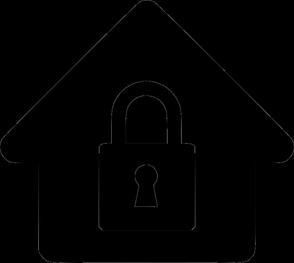 A Black And White Image Of A House With A Lock