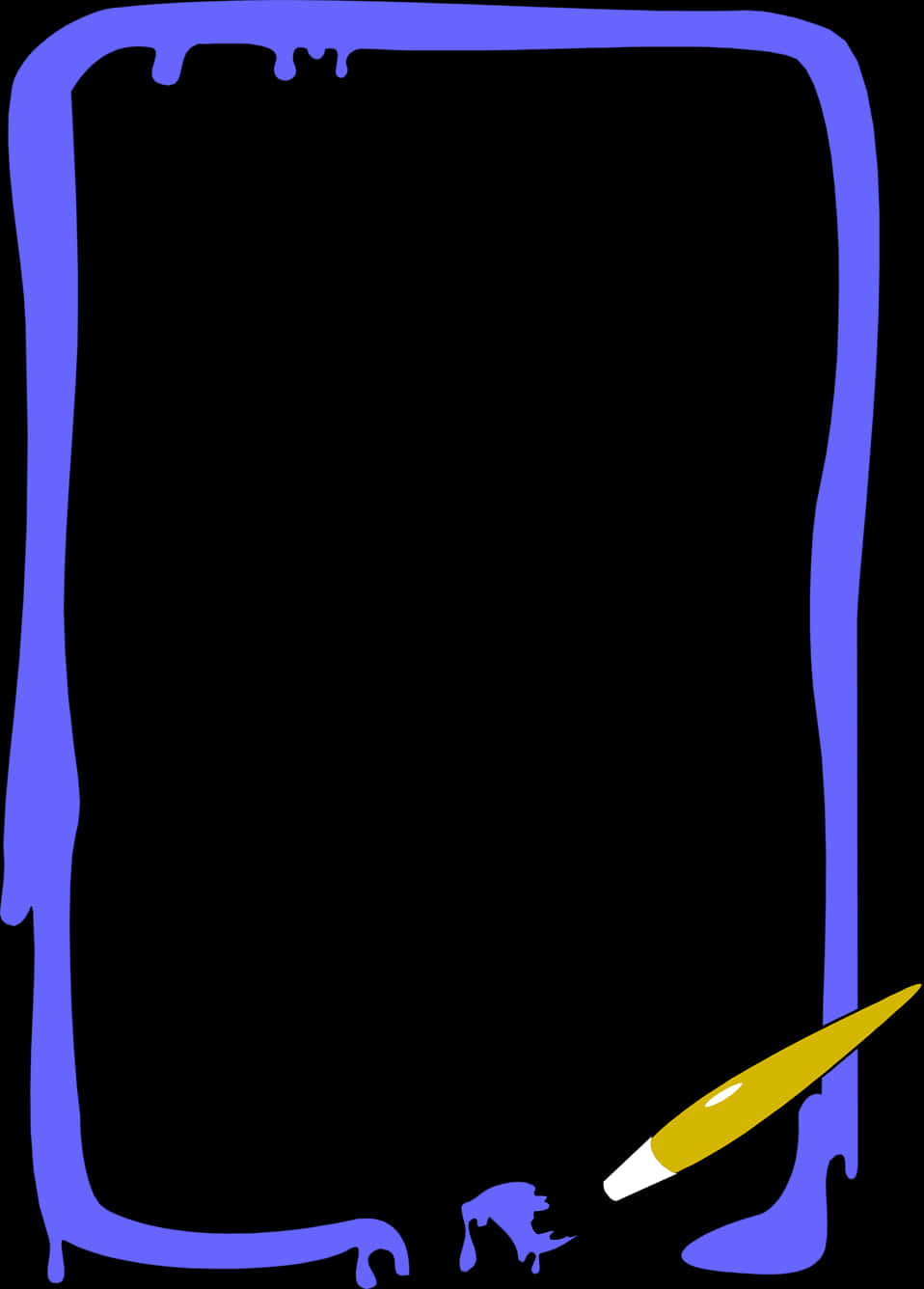 A Blue And Yellow Paint Brush On A Black Background