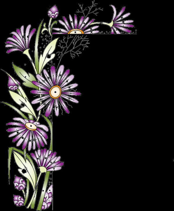 A Purple Flowers With Green Leaves