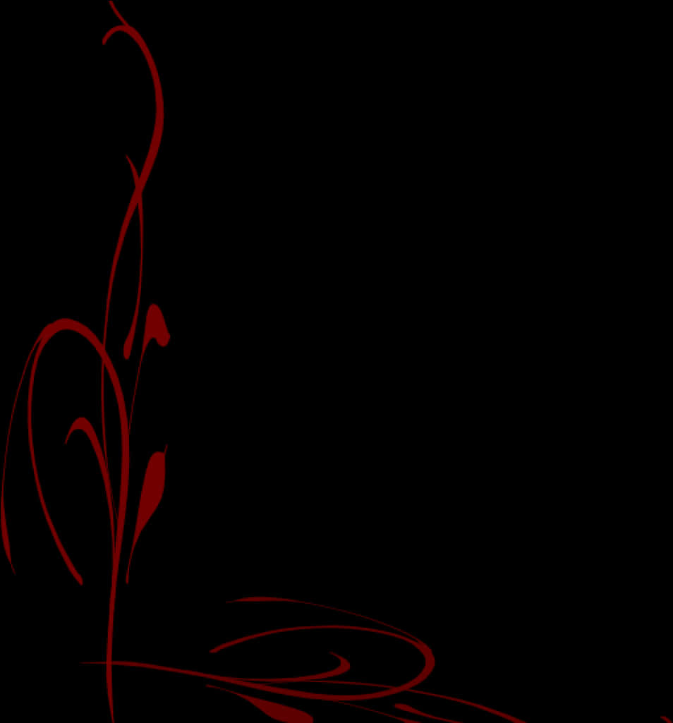 A Red Swirly Design On A Black Background