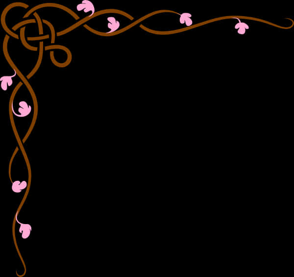 A Corner Design With Pink Flowers