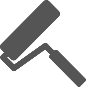 A Grey Paint Roller On A Black Background