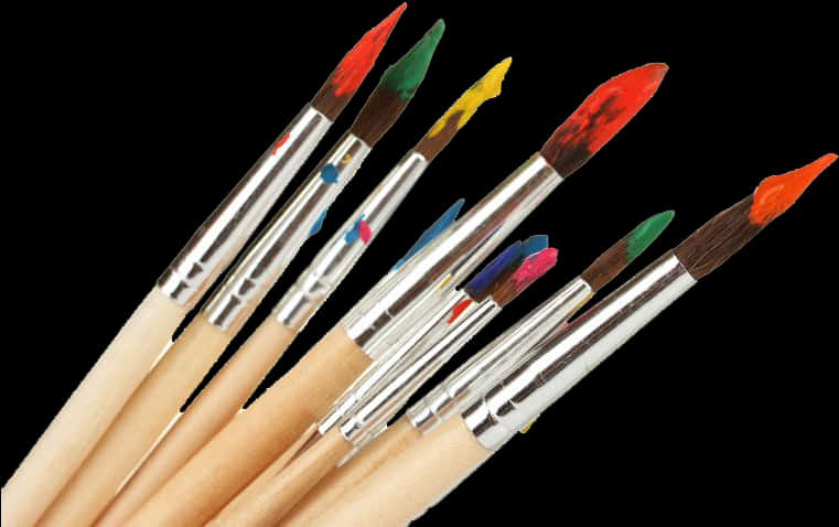 A Close-up Of Paint Brushes