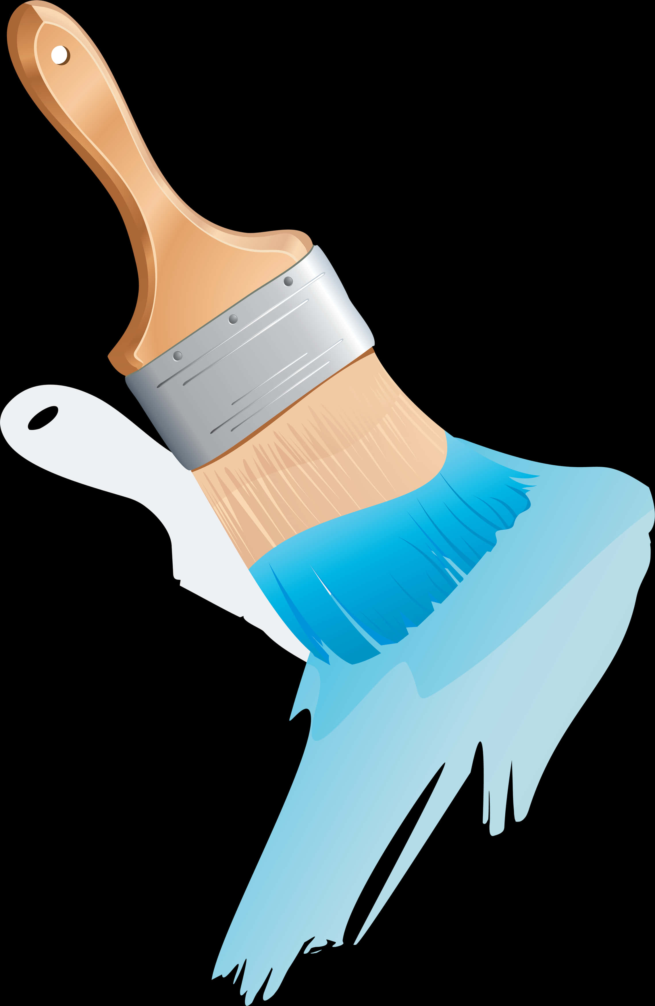 A Paint Brush With Blue Paint