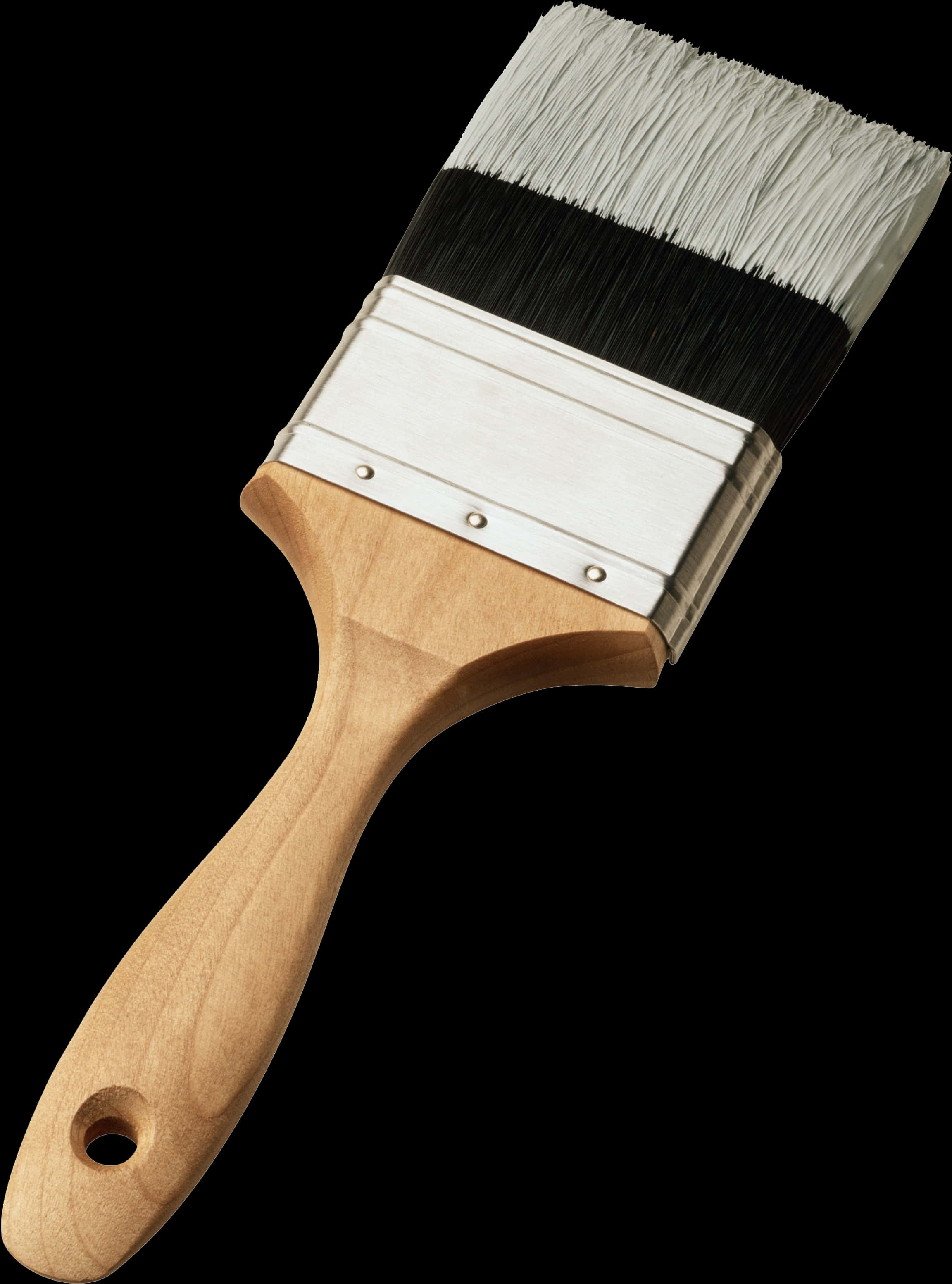 A Paint Brush With A Wooden Handle